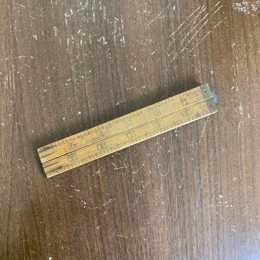 Vintage Stanley No. 68 Boxwood &‎ Brass 24" Folding Ruler Made In USA